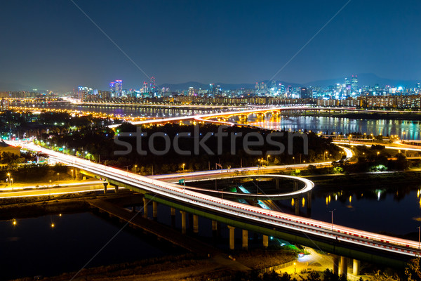 Сеул Cityscape небе воды город морем Сток-фото © leungchopan