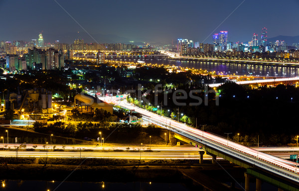 Autostrada Seoul acqua strada panorama luce Foto d'archivio © leungchopan