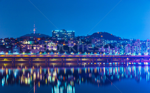 Seoul città Corea del Sud costruzione montagna ponte Foto d'archivio © leungchopan