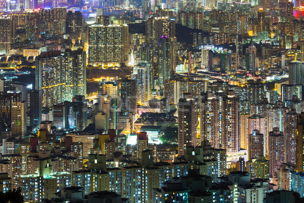 Hong Kong skyline at night Stock photo © leungchopan