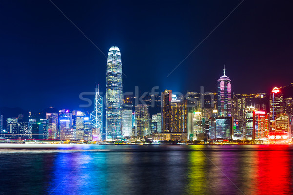 hong kong city skyline at night Stock photo © leungchopan