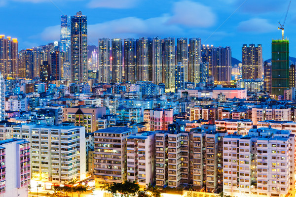 Foto d'archivio: Urbana · città · Hong · Kong · notte · home · uccello