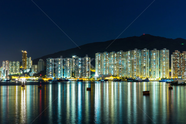 Rezidential district Hong Kong apă constructii mare Imagine de stoc © leungchopan