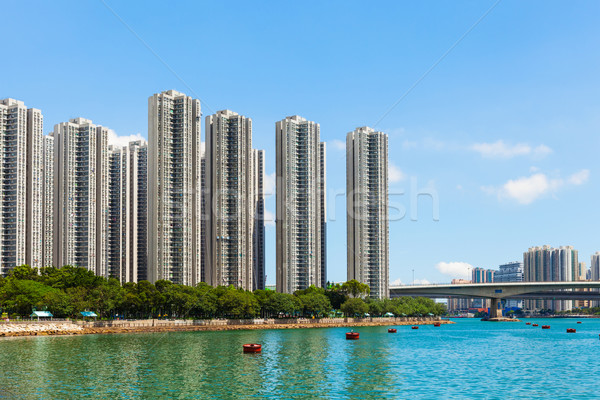 Mieszkaniowy budynku Hongkong morza panoramę architektury Zdjęcia stock © leungchopan