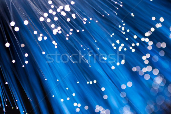 Fibra óptico tecnología azul cable comunicación Foto stock © leungchopan