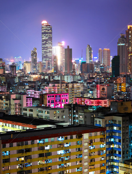 Hong Kong aglomerat urban birou copac constructii Imagine de stoc © leungchopan