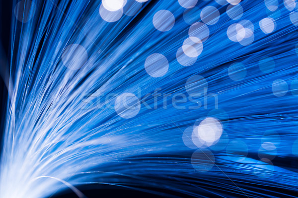 Optical fibre in blue Stock photo © leungchopan