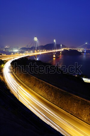 highway and Ting Kau bridge at night Stock photo © leungchopan