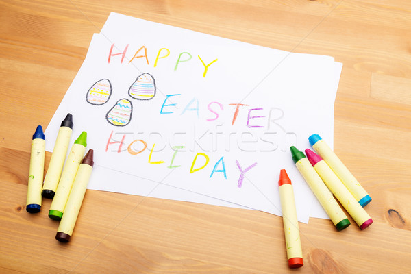Children drawing for easter holiday Stock photo © leungchopan