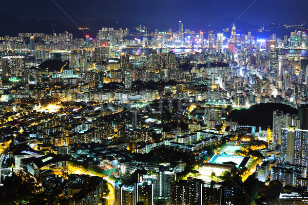 hong kong city at night Stock photo © leungchopan