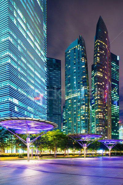 Stock photo: Singapore skyline at night