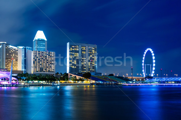 新加坡 城市夜景 天空 辦公室 城市 運動 商業照片 © leungchopan