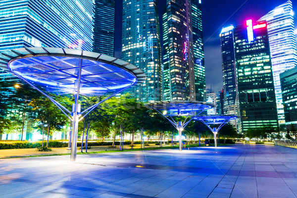 Foto d'archivio: Singapore · notte · città · panorama · skyline · architettura