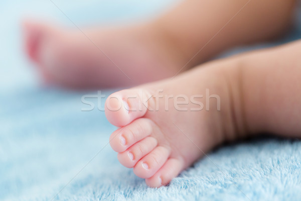 Minuscolo baby piedi texture blu kid Foto d'archivio © leungchopan