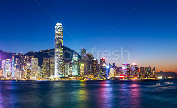 Hong Kong business kantoor stad licht achtergrond Stockfoto © leungchopan