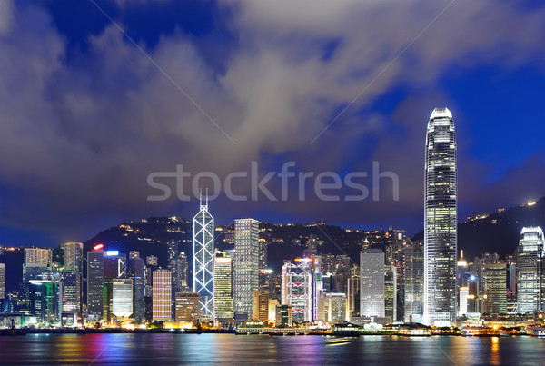 夜景 香港 水 市 超高層ビル アジア ストックフォト © leungchopan