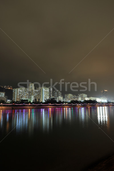 Hong Kong público viviendas río cielo hierba Foto stock © leungchopan