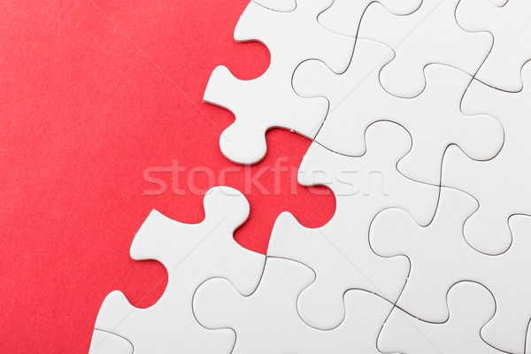 Hiányos puzzle csapat piros szín minta Stock fotó © leungchopan