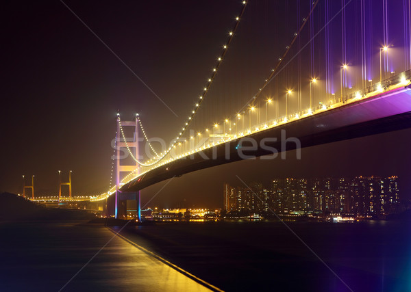 Tsing Ma Bridge at night Stock photo © leungchopan