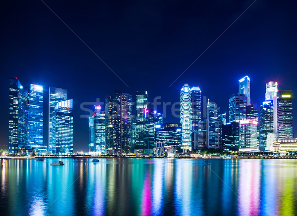 Singapore city skyline at night  Stock photo © leungchopan