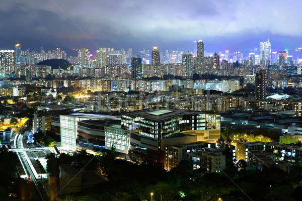 Hong Kong aglomerat urban cer copac constructii Imagine de stoc © leungchopan