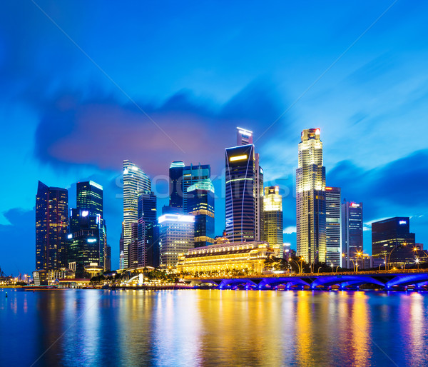 Stockfoto: Singapore · nacht · stad · stedelijke · hotel