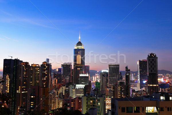 night view of Hong Kong Stock photo © leungchopan