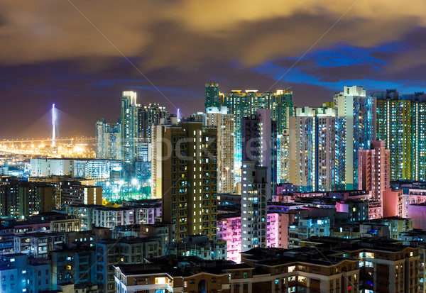 [[stock_photo]]: Résidentiel · bâtiment · Hong-Kong · nuit · Skyline · appartement
