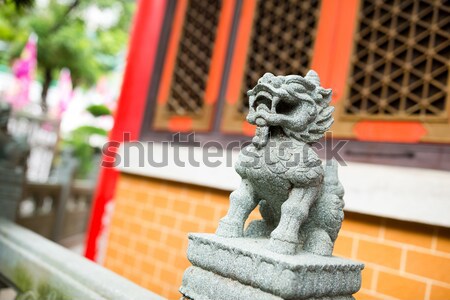 Stok fotoğraf: Çin · aslan · heykel · dekorasyon · sanat · Asya