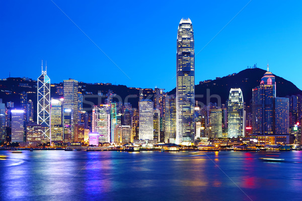 Hong Kong city at night Stock photo © leungchopan