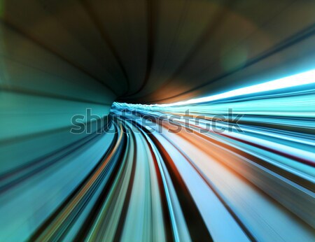 Train moving in Tunnel Stock photo © leungchopan