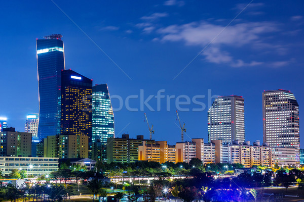 Seul panoramę noc miasta architektury apartamentu Zdjęcia stock © leungchopan