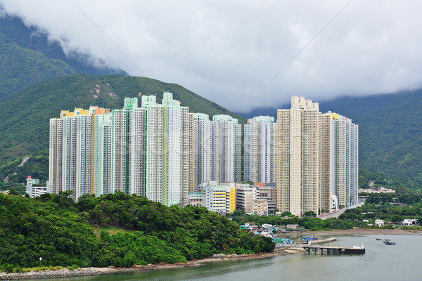 Hong Kong lleno de gente edificios ciudad pared casa Foto stock © leungchopan
