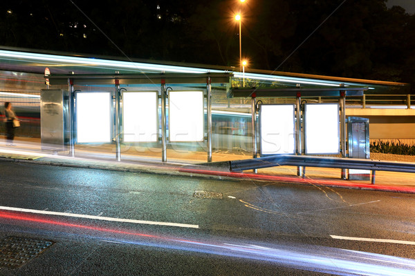 Zdjęcia stock: Reklamy · billboard · przystanek · autobusowy · drogowego · miasta · podpisania