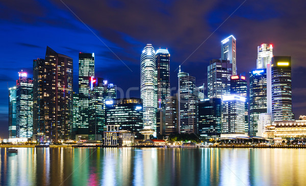 Szingapúr városkép éjszaka város városi hotel Stock fotó © leungchopan