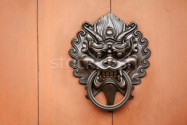 lion door knob Stock photo © leungchopan