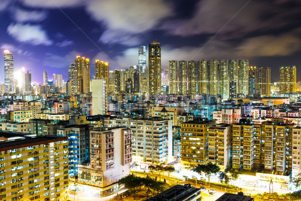 Foto stock: Residencial · edifício · Hong · Kong · noite