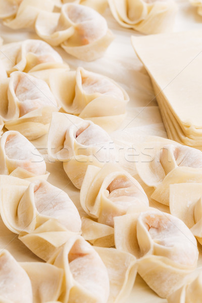 Homemade dumpling and raw material Stock photo © leungchopan