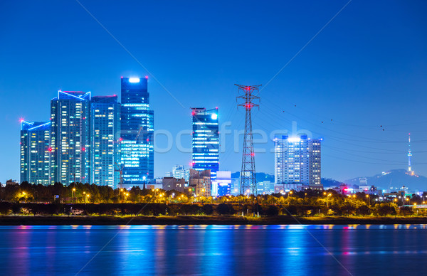 Seul Cityscape Güney Kore su Bina deniz Stok fotoğraf © leungchopan