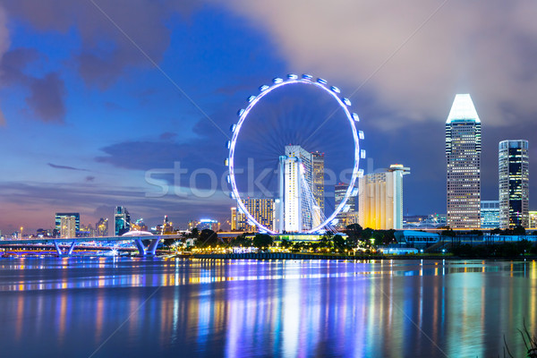 Singapur wody miasta świetle miejskich noc Zdjęcia stock © leungchopan