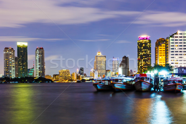 Bangkok skyline at night Stock photo © leungchopan