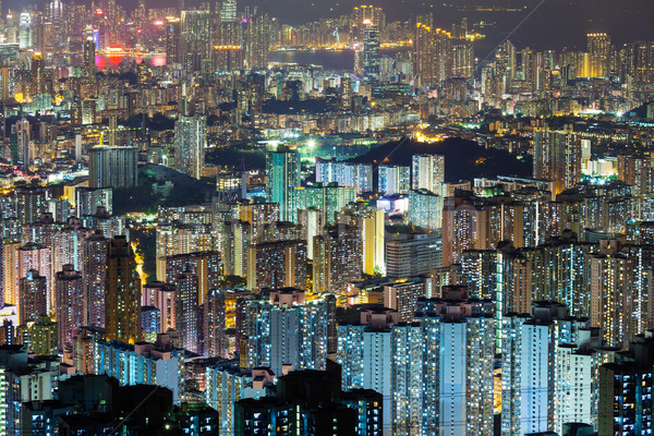 Stok fotoğraf: Hong · Kong · şehir · ev · kuş · gece
