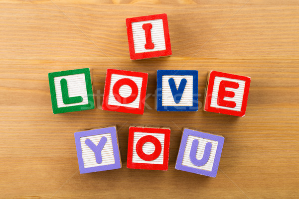 I Love You toy block Stock photo © leungchopan