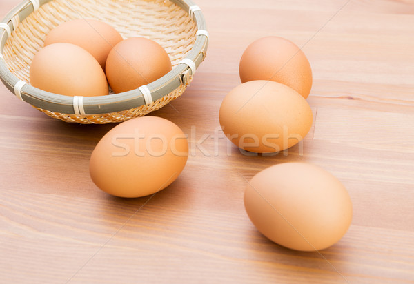 Brown egg in basket Stock photo © leungchopan