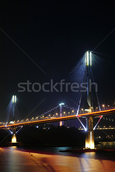 Ting Kau Bridge at night, in Hong Kong Stock photo © leungchopan