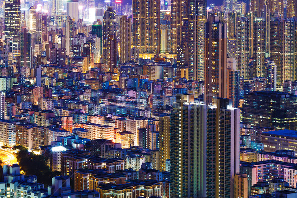 Hong Kong city at night Stock photo © leungchopan