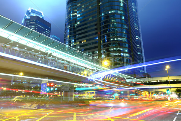 Traffic trail in city Stock photo © leungchopan