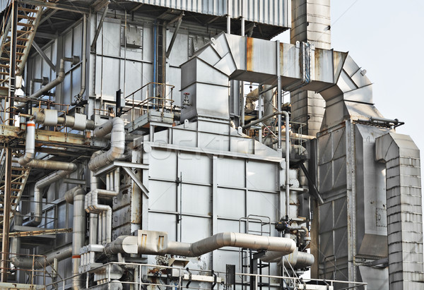 Industriellen Gebäude Stahl Technologie Hintergrund Öl Stock foto © leungchopan