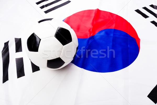 South Korean flag with football Stock photo © leungchopan