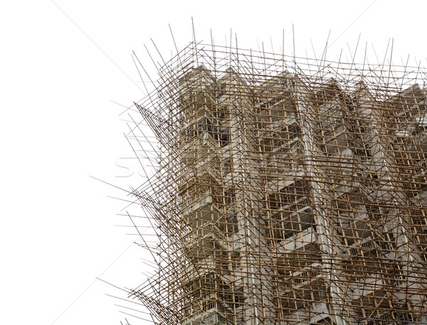 bamboo scaffolding in construction site Stock photo © leungchopan